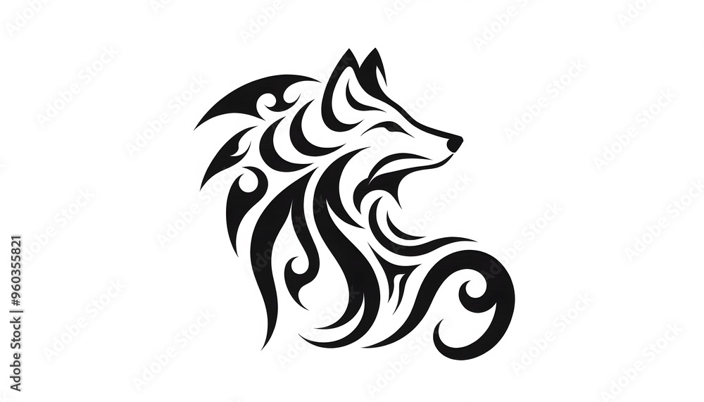 Detailed vector illustration of a wild animal in a modern geometric style. The beast is depicted in a dynamic pose with moderate movement, showing off its strong body and distinctive lines. The design Detailed vector illustration of a wild animal in a modern geometric style. The beast is depicted in a dynamic pose with moderate movement, showing off its strong body and distinctive lines. The design