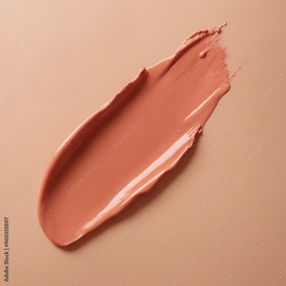 Fototapeta premium Balm swatch, A smear of cream on a blank background. 