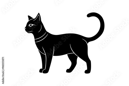 Cat Silhouette Vector Illustration  photo