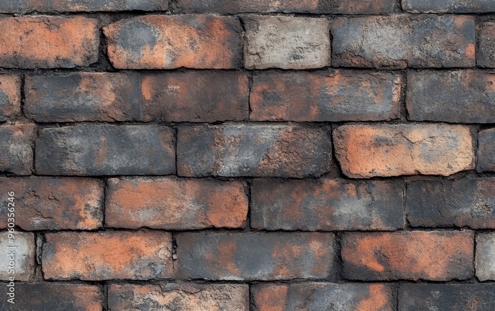 A textured wall made of weathered bricks in shades of gray and orange, showcasing a rustic aesthetic. A textured wall made of weathered bricks in shades of gray and orange, showcasing a rustic aesthetic.