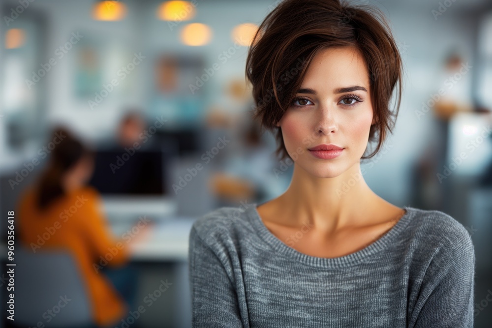 Confident Businesswoman at Modern Office Space Confident Businesswoman at Modern Office Space