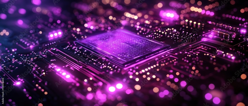 Glowing Circuit Board with Integrated Chip Glowing Circuit Board with Integrated Chip