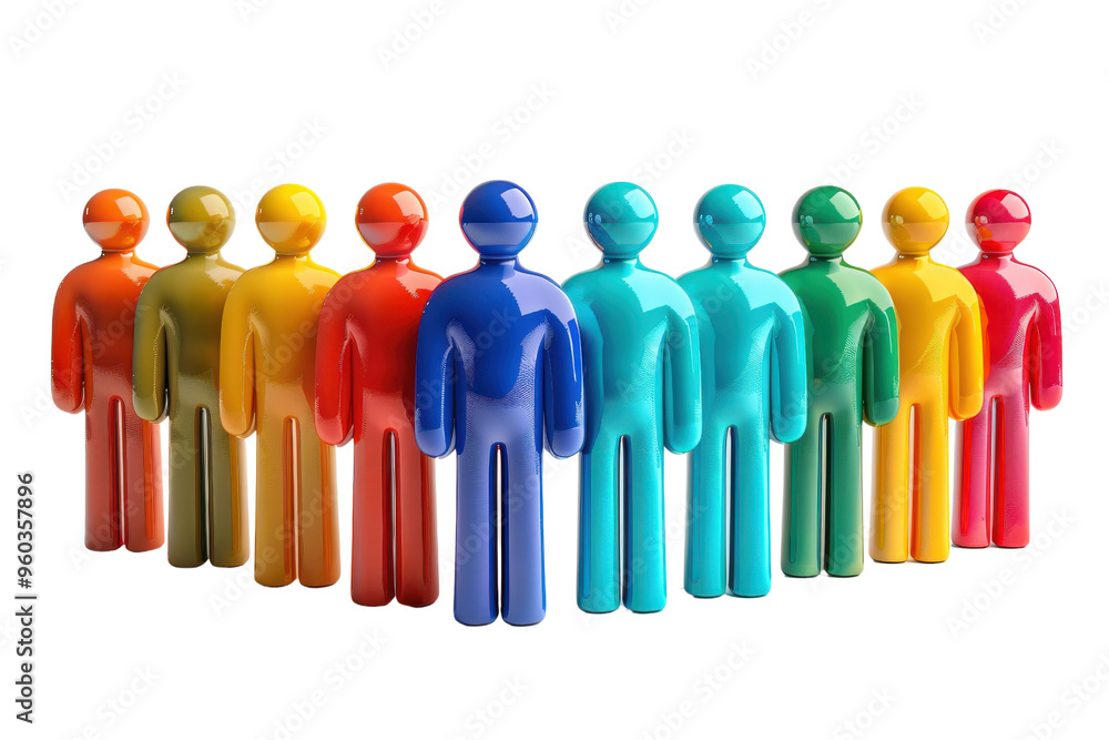 Colorful abstract figures representing diversity and unity in a group, perfect for concepts of teamwork and collaboration. Colorful abstract figures representing diversity and unity in a group, perfect for concepts of teamwork and collaboration.