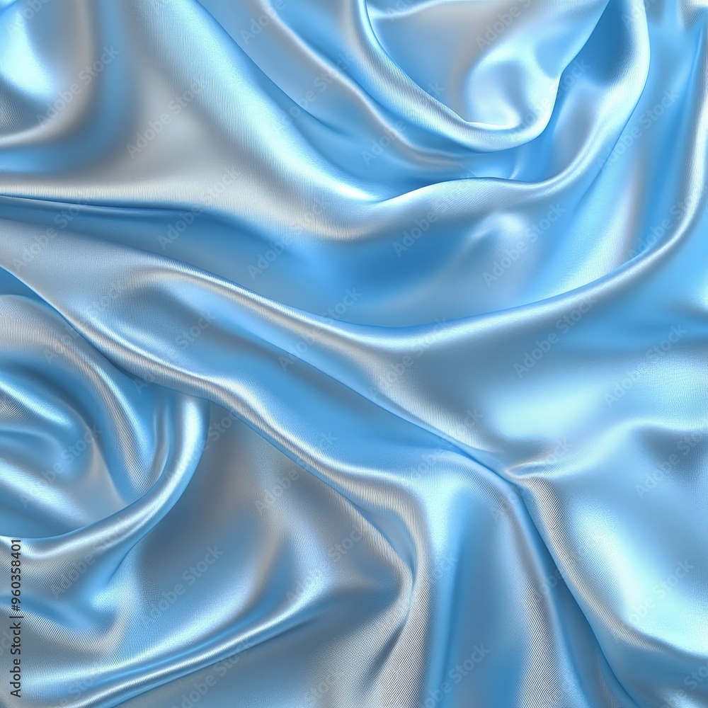 Obraz premium Elegant Light Blue Satin Fabric with Luxurious Texture