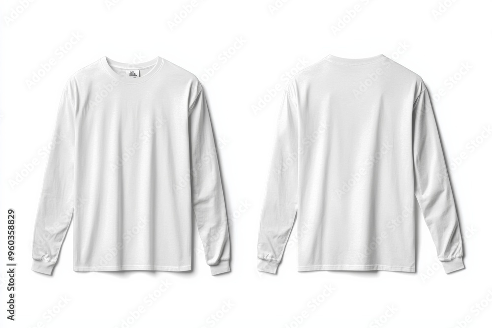 Fototapeta premium White Long Sleeve Tshirt Mockup Isolated created with Generative AI