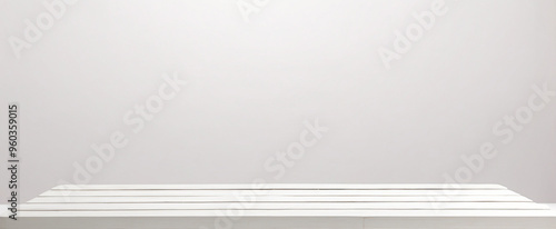 Wallpaper Mural The empty white wooden table top isolated on white background. For product display Torontodigital.ca