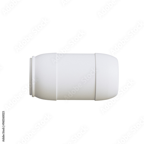 Realistic plastic container barrel, 3D rendering illustration with transparent PNG background photo