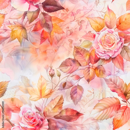 Wallpaper Mural seamless watercolor floral primitive wallpaper Torontodigital.ca