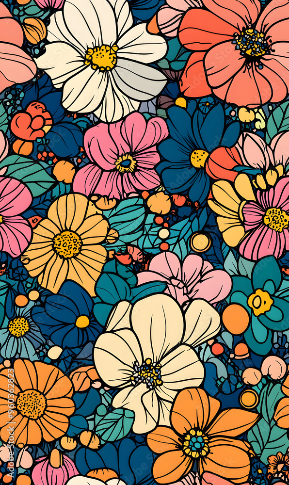 custom made wallpaper toronto digitalfloral and leaf seamless patterns in doodle-style tile designs with graphic format.