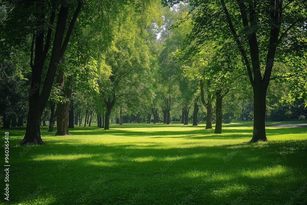A tranquil park with tall, leafy trees and a lush green lawn, offering a peaceful escape and natural beauty. A tranquil park with tall, leafy trees and a lush green lawn, offering a peaceful escape and natural beauty.