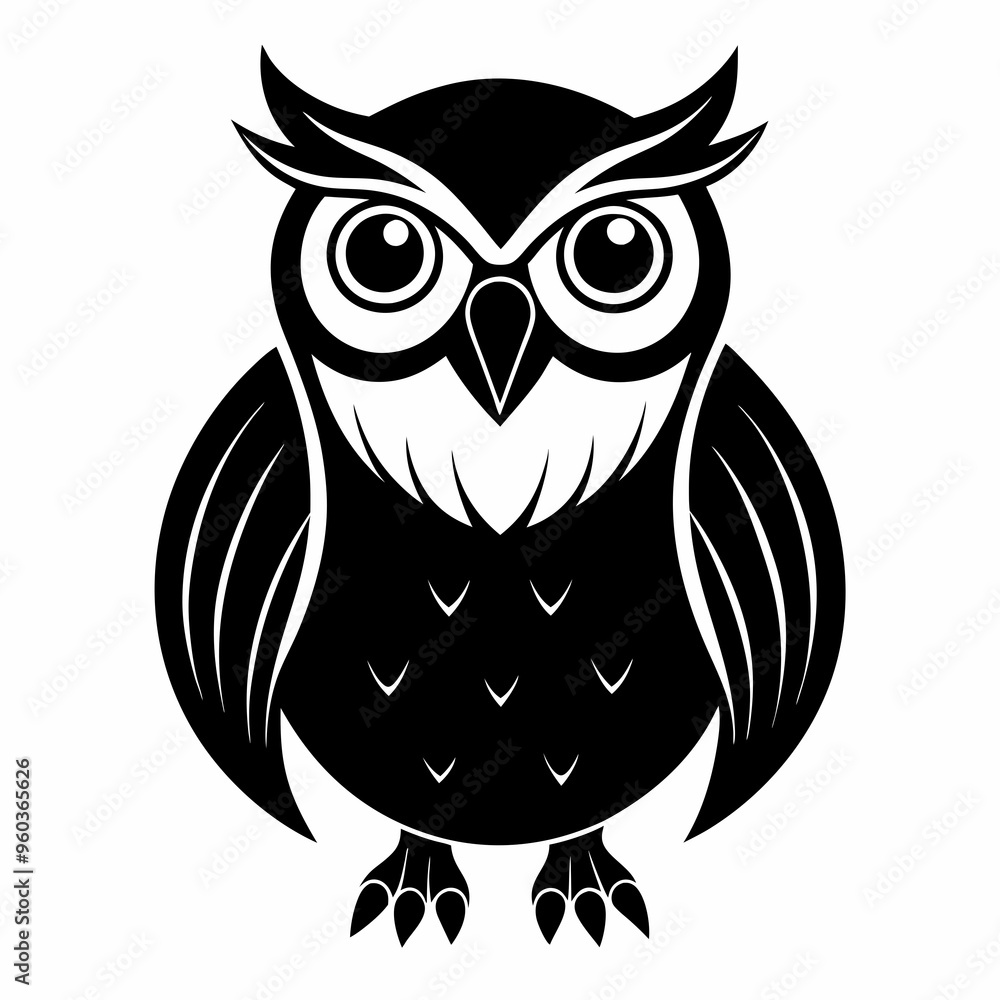 Fototapeta premium Owl Black silhouette