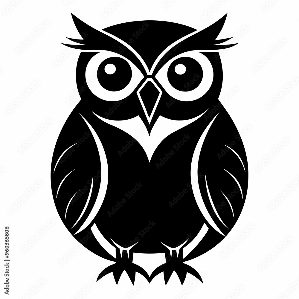 Fototapeta premium Owl Black silhouette