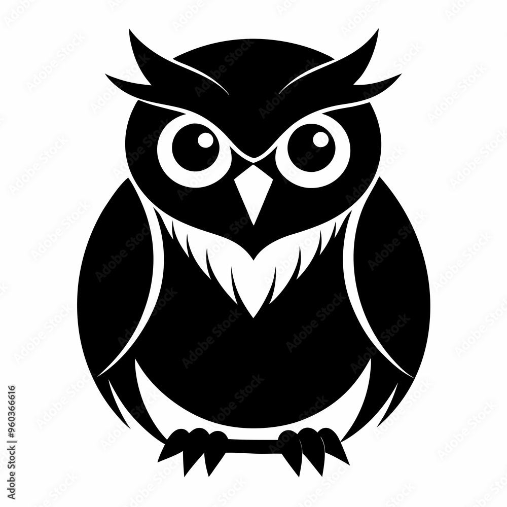 Fototapeta premium Owl Black silhouette