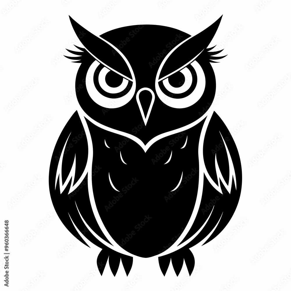 Fototapeta premium Owl Black silhouette