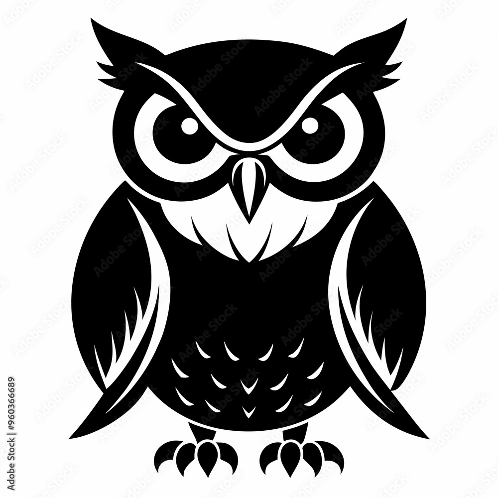 Fototapeta premium Owl Black silhouette