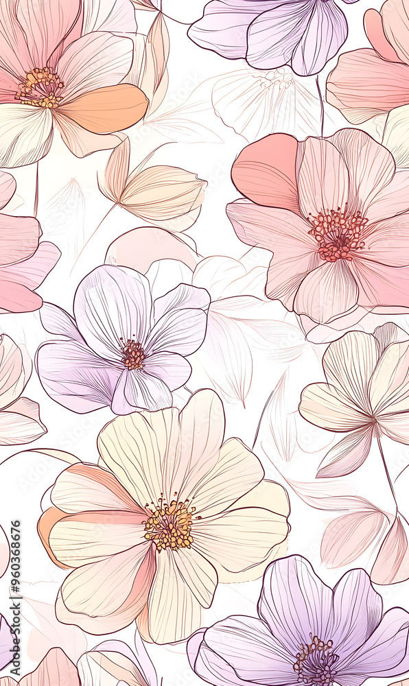 floral and leaf seamless patterns in doodle-style tile designs with graphic format. floral and leaf seamless patterns in doodle-style tile designs with graphic format.