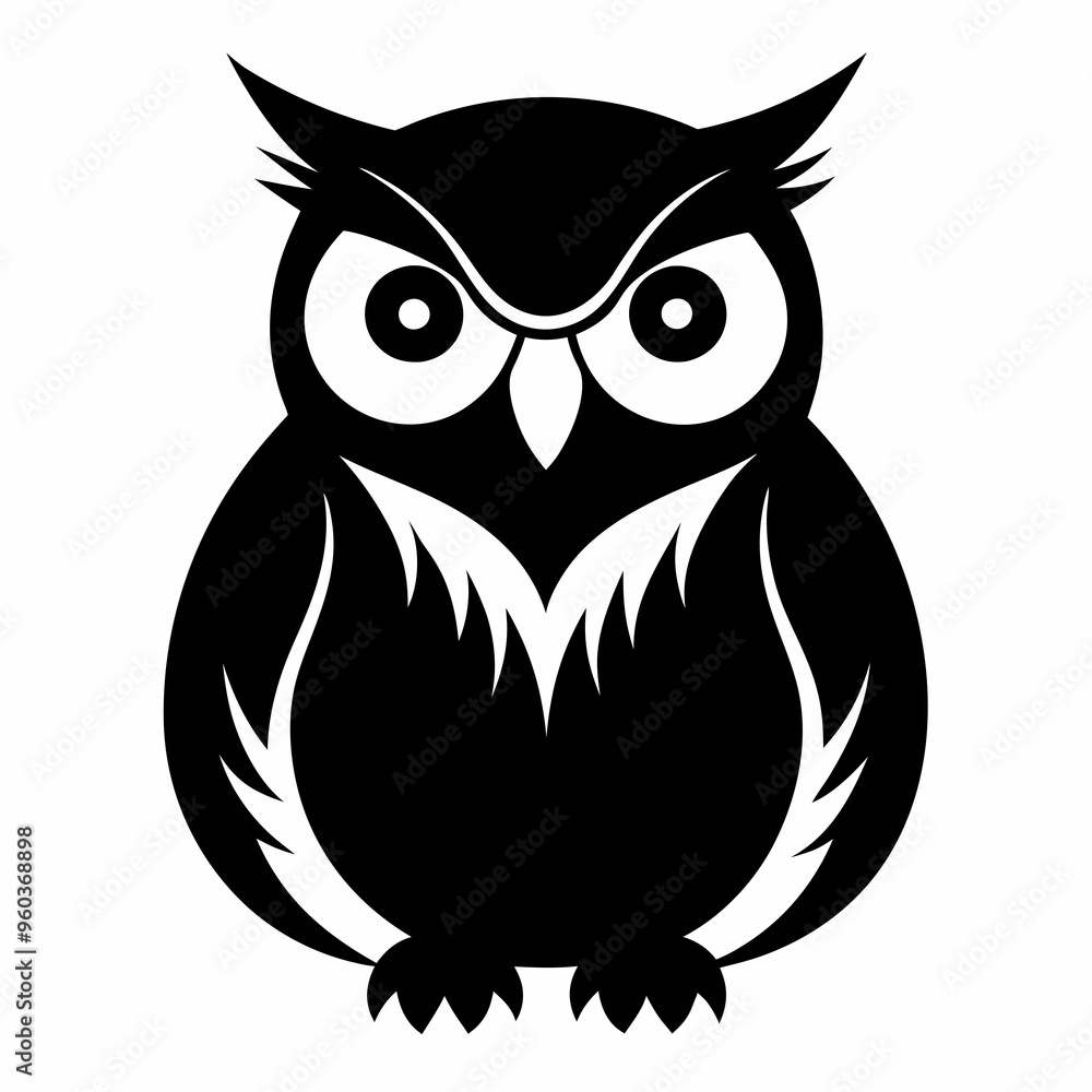 Fototapeta premium Owl Black silhouette