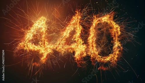 Fiery Forty: A Spectacular 40 Years Celebration Festive Background