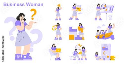 Businesswoman. Flat Vector Illustration