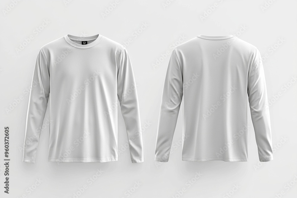 White Long Sleeve Tshirt Mockup Isolated created with Generative AI White Long Sleeve Tshirt Mockup Isolated created with Generative AI