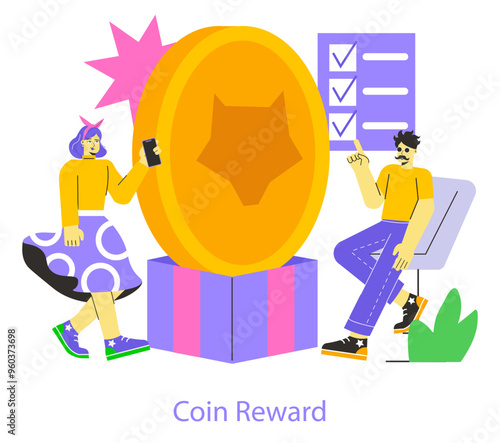 GameFi. Flat Vector Illustration