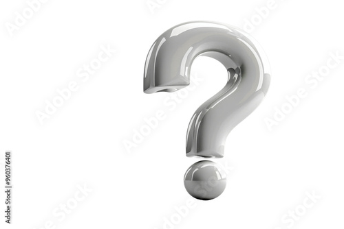A three-dimensional metallic question mark symbolizing inquiry, curiosity, and the search for answers in various contexts.