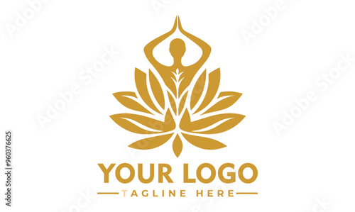 woman Lotus flower vector logo feminine logo design. Spa, luxury yoga and human meditation logo vector