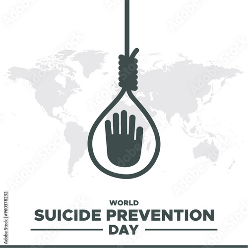 world suicide prevention day, 10 September, World Suicide Prevention Day (WSPD), greeting car, social media post design, editable template, vector file, stock illustration.