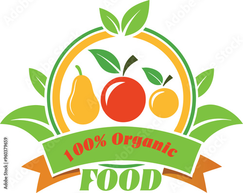 100-organic fruits logo  