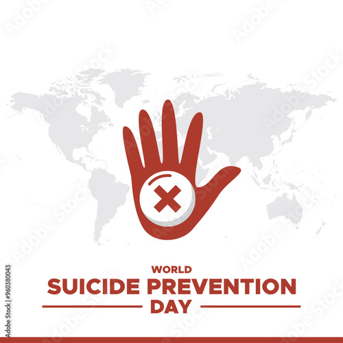 world suicide prevention day, 10 September, World Suicide Prevention Day (WSPD), greeting car, social media post design, editable template, vector file, stock illustration.