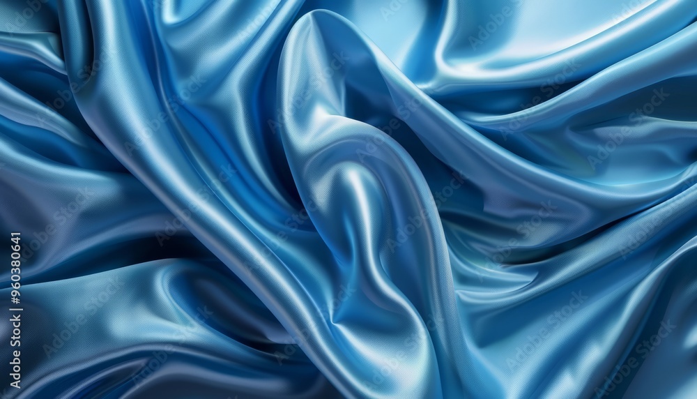 Fototapeta premium Serenity in Luxury: Abstract Blue Cloth