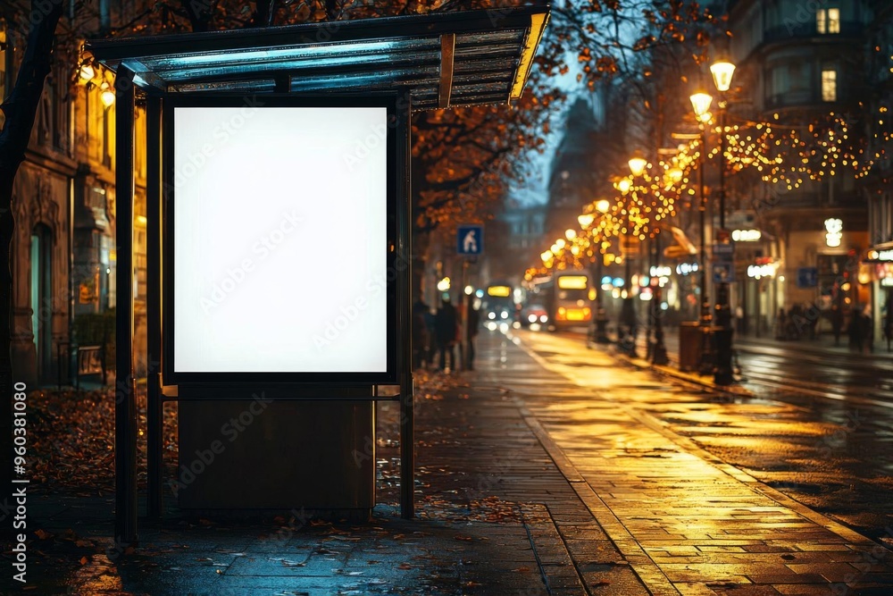 Hyper realistic photo of Mock up of light box on the bus stop , copy space for text, Hyper realistic photo of Mock up of light box on the bus stop , copy space for text,