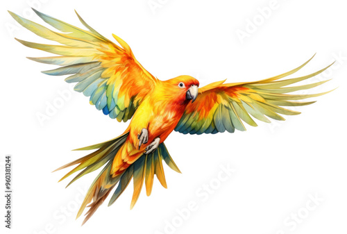 PNG Sun conure animal parrot bird.