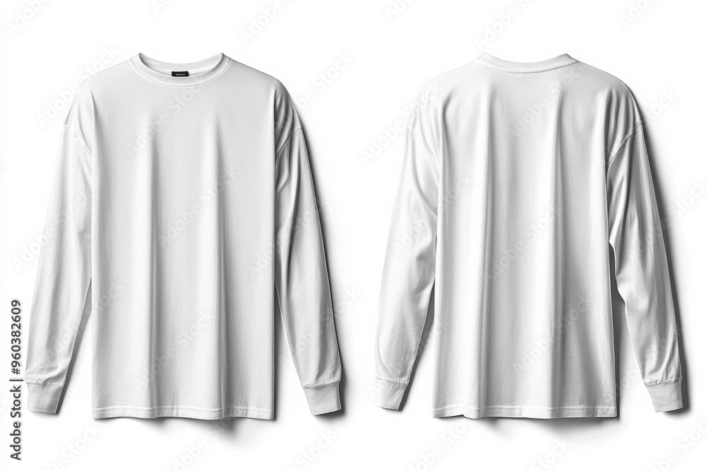 White Long Sleeve Tshirt Mockup Isolated created with Generative AI White Long Sleeve Tshirt Mockup Isolated created with Generative AI