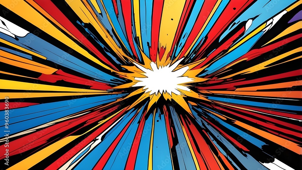Radial lines background in the manner of pop art superhero comic book explosion. A manga or anime speed-frame
Radial lines background in the manner of pop art superhero comic book explosion. A manga or anime speed-frame