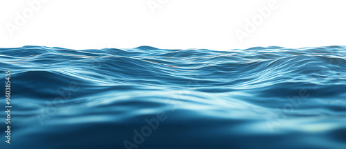 Tranquil blue ocean waves ripple under a bright background.