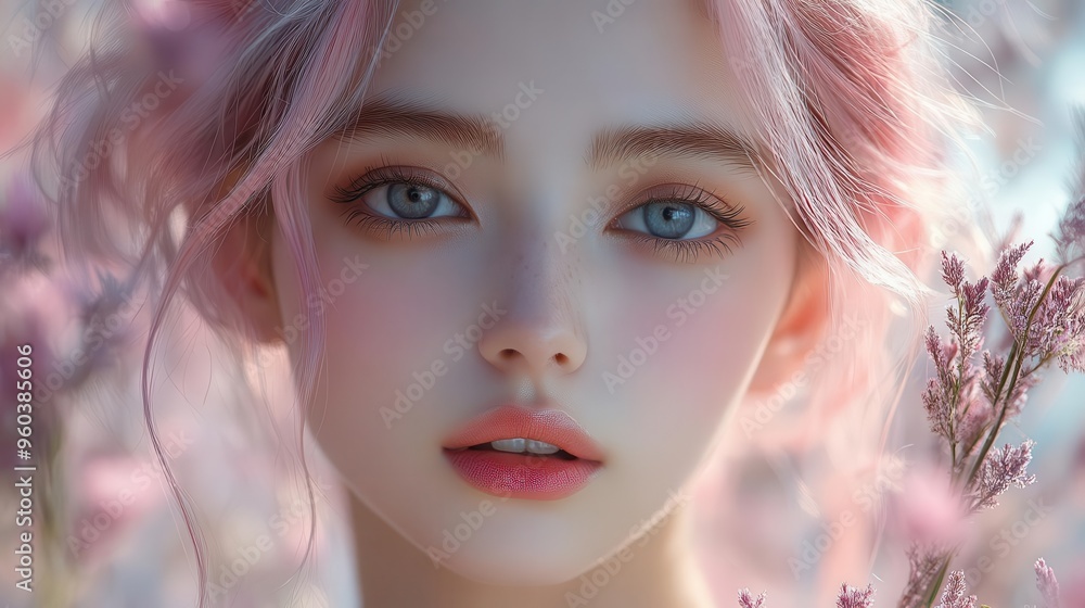 ethereal kpop inspired portrait soft dreamy lighting pastel hair colors dewy skin romantic floral elements korean beauty aesthetic ethereal kpop inspired portrait soft dreamy lighting pastel hair colors dewy skin romantic floral elements korean beauty aesthetic