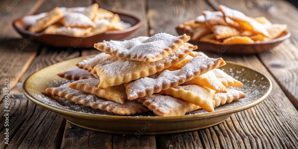Traditional Polish faworki cookies served on Fat Thursday Traditional Polish faworki cookies served on Fat Thursday