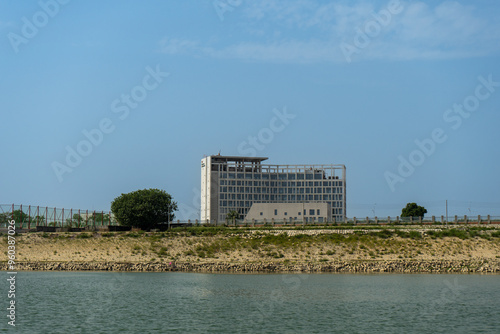 Building Silicon Tower Hi-Tech Park view from the Padma Ganga river, Rajshahi, Bangladesh