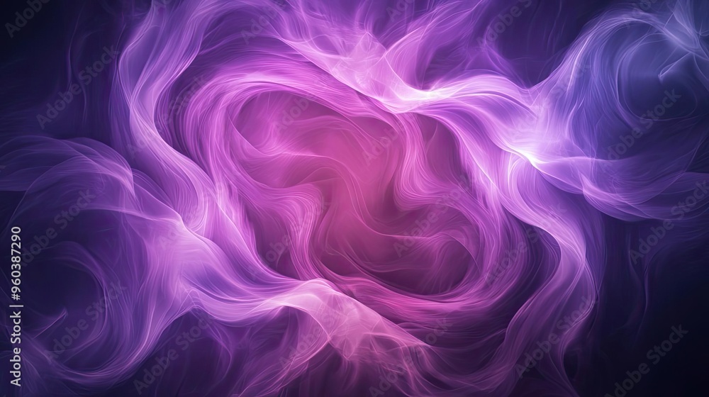 Obraz premium An abstract fusion of purple and pink swirling colors, creating a mesmerizing and ethereal atmosphere.