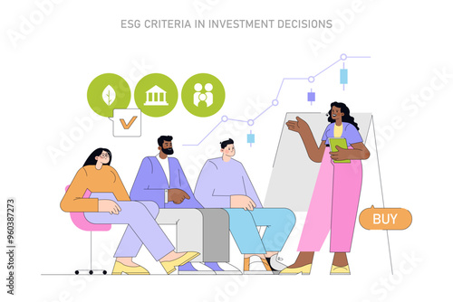 Sustainability and ESG. Flat Vector Illustration