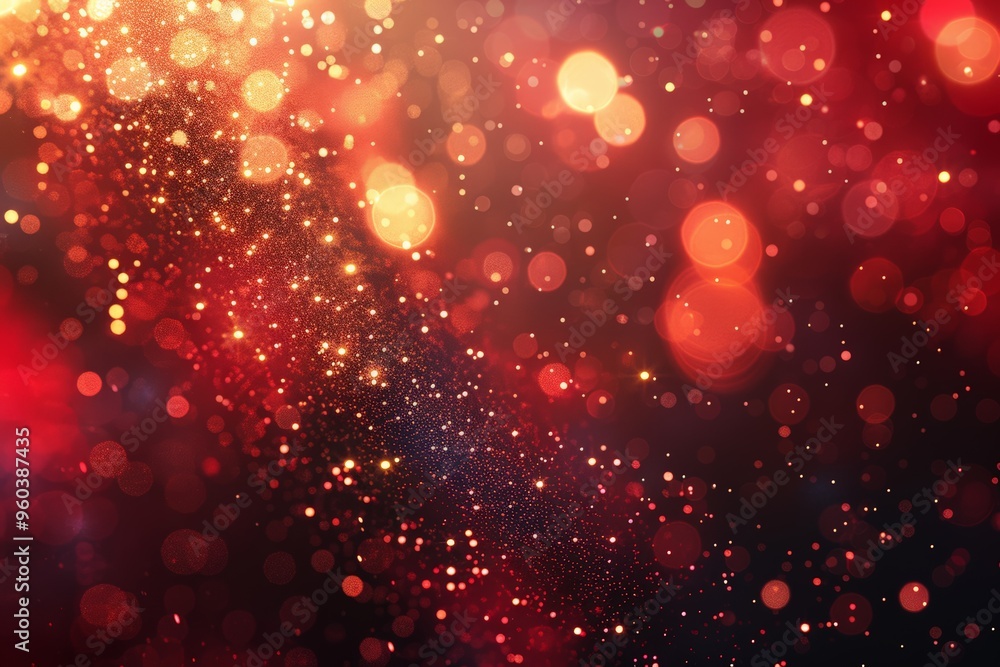A vibrant abstract background featuring red and gold bokeh lights, suitable for festive themes, holiday cards, or celebrations. A vibrant abstract background featuring red and gold bokeh lights, suitable for festive themes, holiday cards, or celebrations.