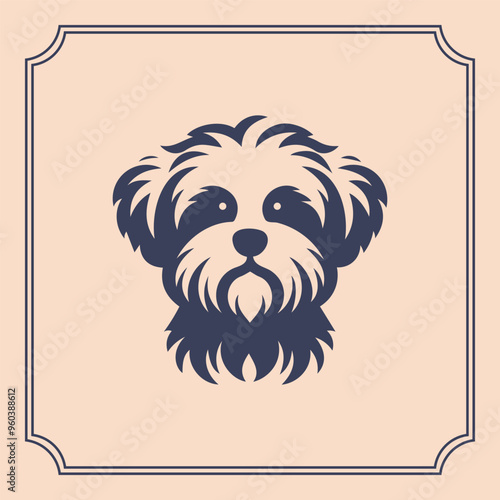 Maltipoos dog head silhouette logo style illustration