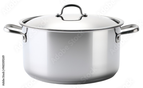 PNG Stainless steel pot with handles appliance white background saucepan.