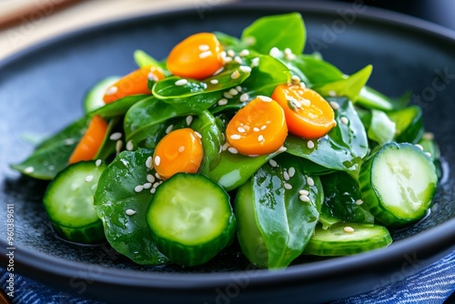 Japanese food, goma-ae, sesame-dressed vegetables features blanched greens tossed in a nutty, sweet sesame dressing