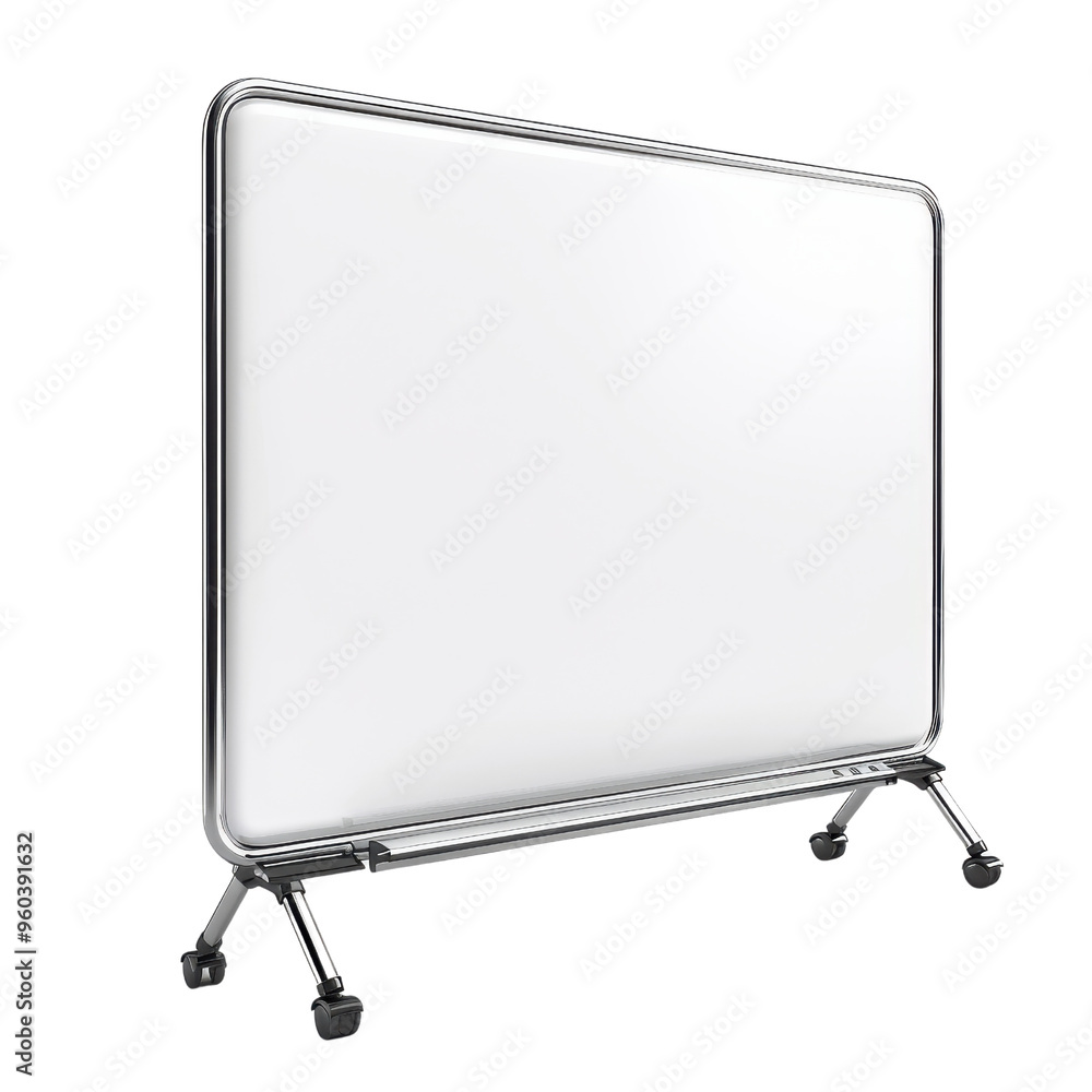 A modern, mobile whiteboard featuring a sleek design, perfect for meetings, presentations, and collaborative brainstorming sessions.