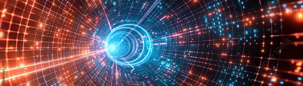A mesmerizing digital tunnel showcasing vibrant lines, lights, and colors, creating a futuristic and dynamic visual experience. A mesmerizing digital tunnel showcasing vibrant lines, lights, and colors, creating a futuristic and dynamic visual experience.