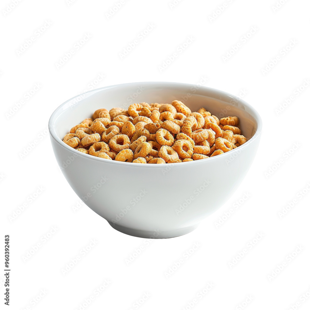 Delicious bowl of cereal filled with crunchy oat rings, perfect for a wholesome breakfast snack. Delicious bowl of cereal filled with crunchy oat rings, perfect for a wholesome breakfast snack.