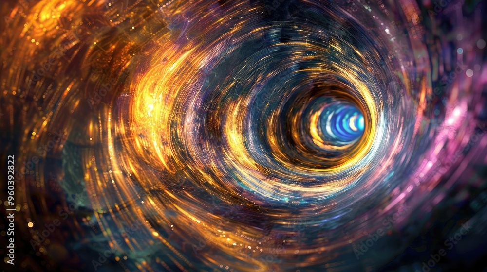 An abstract depiction of a cosmic swirl, showcasing vibrant colors and mesmerizing patterns of light in the universe. An abstract depiction of a cosmic swirl, showcasing vibrant colors and mesmerizing patterns of light in the universe.