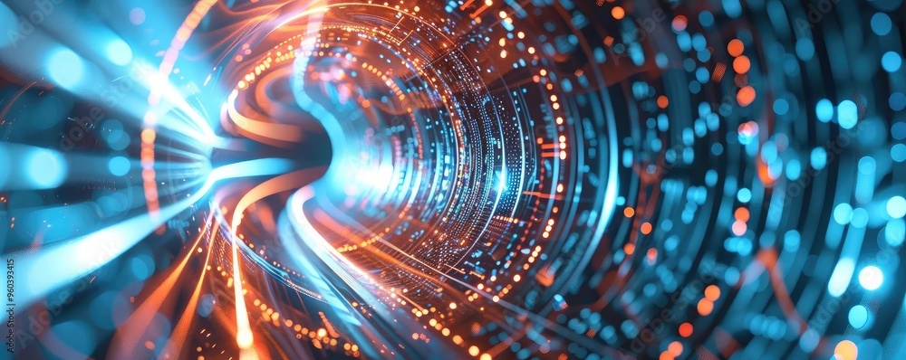 Vibrant light tunnel with swirling patterns and dynamic energy, showcasing a futuristic digital landscape filled with bright colors. Vibrant light tunnel with swirling patterns and dynamic energy, showcasing a futuristic digital landscape filled with bright colors.